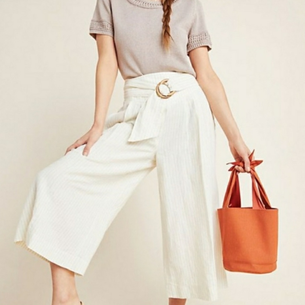 NWT Anthropologie Palm Beach Wide Leg Linen Pants